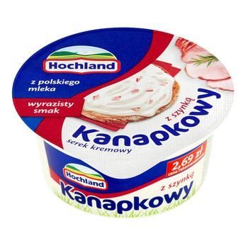 Крем-сыр Hochland Kanapkowy с ветчиной 130г 