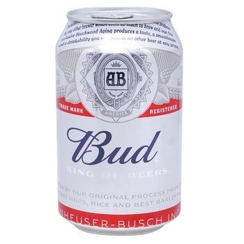 Пиво Bud светлое 5% 0,33л 