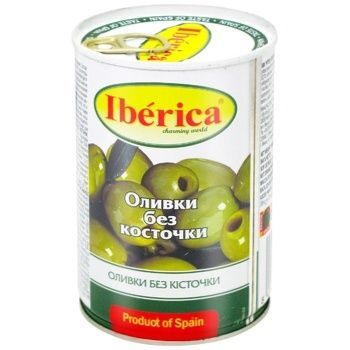 Оливки зеленые Iberica без косточки 420г 