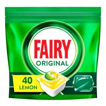 Средство Fairy Original лимон капсулы для посудомоечной машины 40шт 