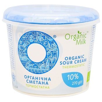 Сметана Organic Milk термостатная 10% 270г 