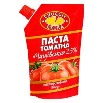 Томатная паста Чугуев Чугуевская пастеризованная 25% 140г 