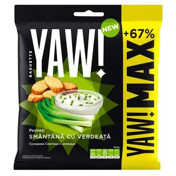 Сухарики YAW! со вкусом сметаны с зеленью 100г 