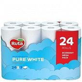 Туалетная бумага Ruta Pure White Premium трехслойная 24шт