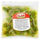 Оливки Alba Food зеленые сорта Белла ди Чериньола с косточкой в рассоле 250г