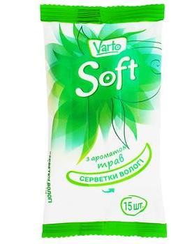 Влажные салфетки Varto Soft с ароматом трав 15шт 