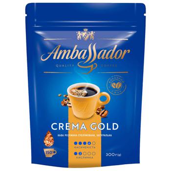 Кофе Ambassador Crema Gold растворимый сублимированный 300г 