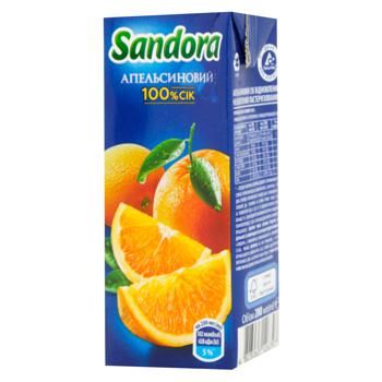 Сок Sandora апельсиновый неосветленный 100% 200мл 
