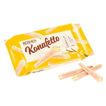 Вафельные трубочки Roshen Конафетто с ванильной начинкой 140г 