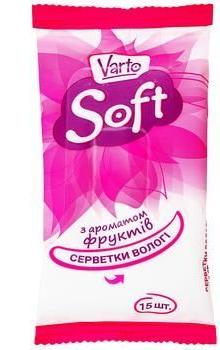 Влажные салфетки Varto Soft с ароматом фруктов 15шт 