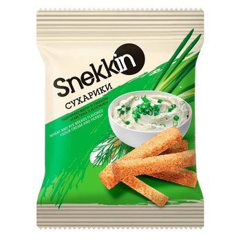 Сухарики Snekkin со вкусом сметана с зеленью 110г 