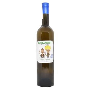 Вино Biologist Chardonnay нефильтрованное белое полусухое 13% 0,75л 
