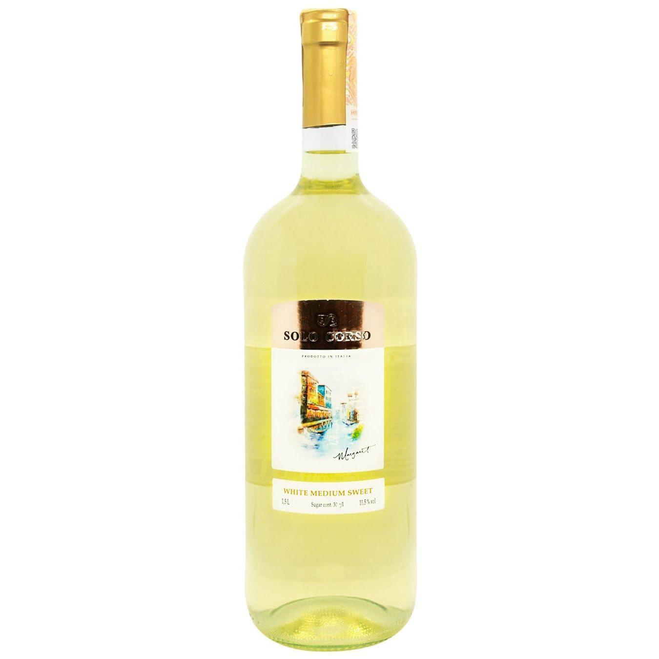 Вино Solo Corso белое полусладкое 11,5% 1,5л 