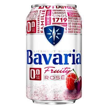 Пиво Bavaria Розовые фрукты безалкогольное 0,33л 