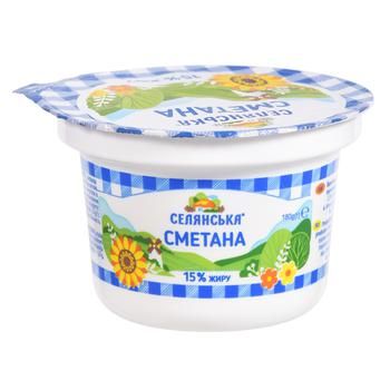 Сметана Селянська 15% 180г 