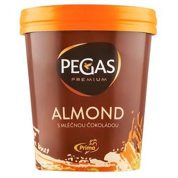 Мороженое Pegas Premium с шоколадной начинкой и миндалем 390г 