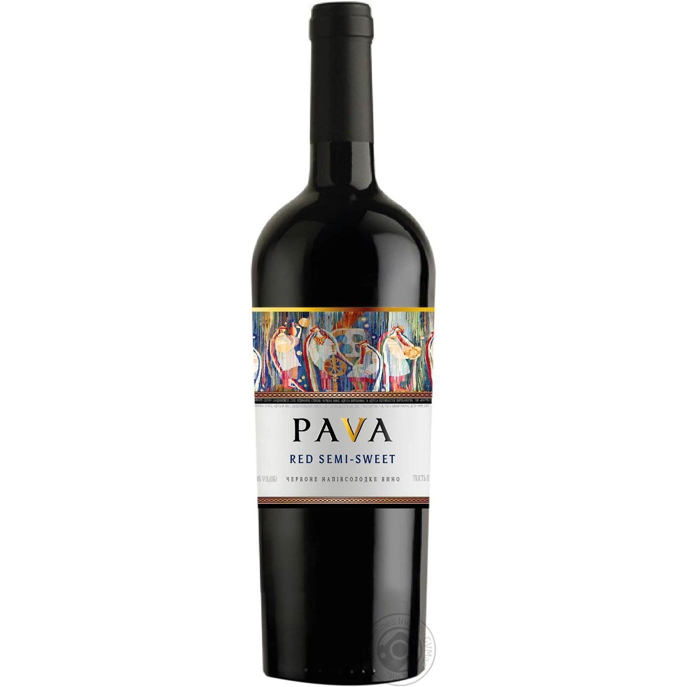 Вино Pava ординарное красное полусладкое 9,5-13% 0,75л 