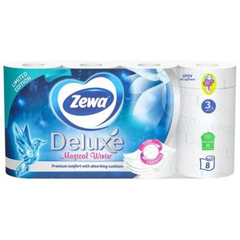 Туалетная бумага Zewa Deluxe белая трехслойная 8шт 