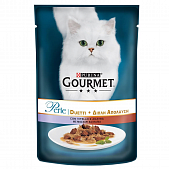 Корм Gourmet Perle Duo с телятиной и уткой для взрослых кошек 85г