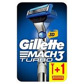 Станок для бритья Gillette Mach 3 Turbo 3D мужской с 2 ​​сменными картриджами
