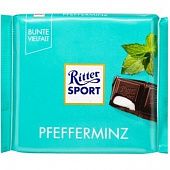 Шоколад Ritter Sport черный с кремово-мятной начинкой 100г