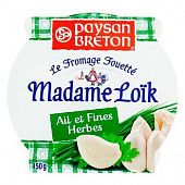 Сыр Paysan Breton Madame Loik с чесноком и травами мягкий взбитый 60% 150г