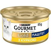 Корм GOURMET Gold Паштет С курицей для взрослых кошек 85г