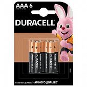 Щелочные батарейки Duracell AAA, 6 шт. в упаковке