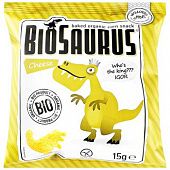 Снек BioSaurus органический кукурузный с сыром без глютена 15г