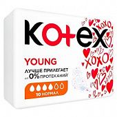Прокладки Kotex Young Normal с крылышками 10шт