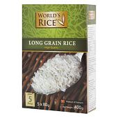 Рис World`s Rice Вьетнамский длиннозерный шлифованный в пакетиках 400г