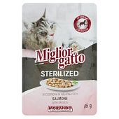 Корм влажный Miglior Gatto с лососем для стерилизованных кошек 85г