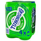 Пиво Tuborg Green светлое 4,6% 0,5л 4шт