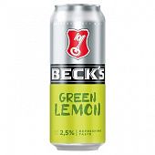 Пиво Beck's Green Lemon светлое 2,5% 0,5л