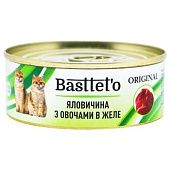 Корм Bastteto говядина с овощами в желе для кошек 85г