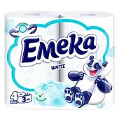 Туалетная бумага Emeka White 3-слойная 4шт