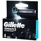 Картриджи для бритья Gillette Mach3 Charcoal сменные 4шт