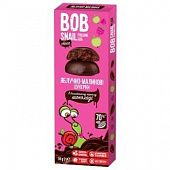 Конфеты Bob Snail яблочно-малиновые в черном шоколаде 30г