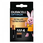 Батарейки Duracell Optimum щелочные AAA 4шт