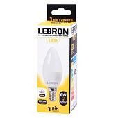 Лампа Lebron светодиодная С37 6W Е14 4100K