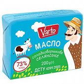 Масло Varto Крестьянское 73% сладкосливочное 200г