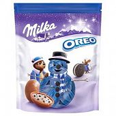 Шоколад Milka молочный фигурный с молочной начинкой и кусочками печенья Oreo 86г