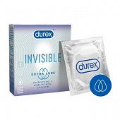 Презервативы Durex Invisible Extra Lube латексные с силиконовой смазкой 3шт