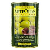 Оливки зеленые Arte Oliva с анчоусом 300г