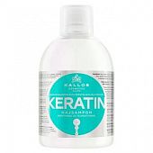 Шампунь Kallos Keratin с кератином и экстрактом молочного протеина для поврежденных волос 1л