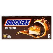 Мороженое Snickers в молочно-шоколадной глазури с жареным арахисом и карамелью 6х45,6г