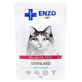 Корм влажный Enzo Vet с телятиной для стерилизованных кошек 100г
