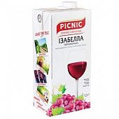 Вино Picnic Изабелла красное полусладкое 9-12% 1л