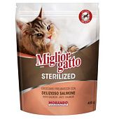 Корм сухой Migliorgatto с лососем для стерилизованных кошек 400г