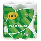Полотенца бумажные Ecolo двухслойные 2шт